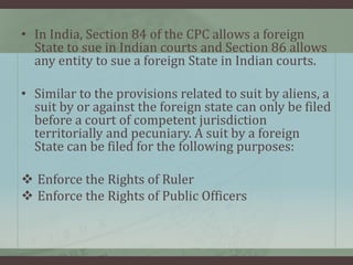 Foreign Ruler Suits filed by Aliens, by or against Foreign Rulers and Ambassadors | PPTX