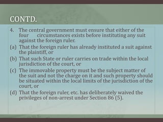 Foreign Ruler Suits filed by Aliens, by or against Foreign Rulers and Ambassadors | PPTX