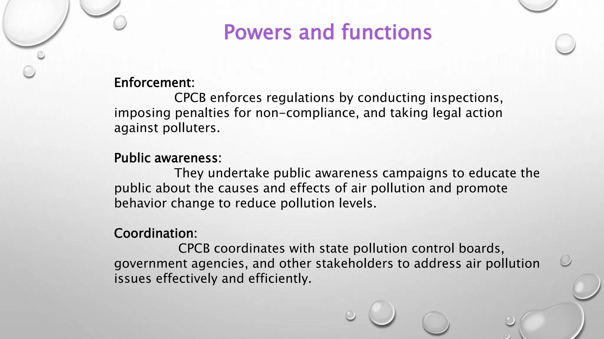 central board's powers and functions for air pollution | PPTX