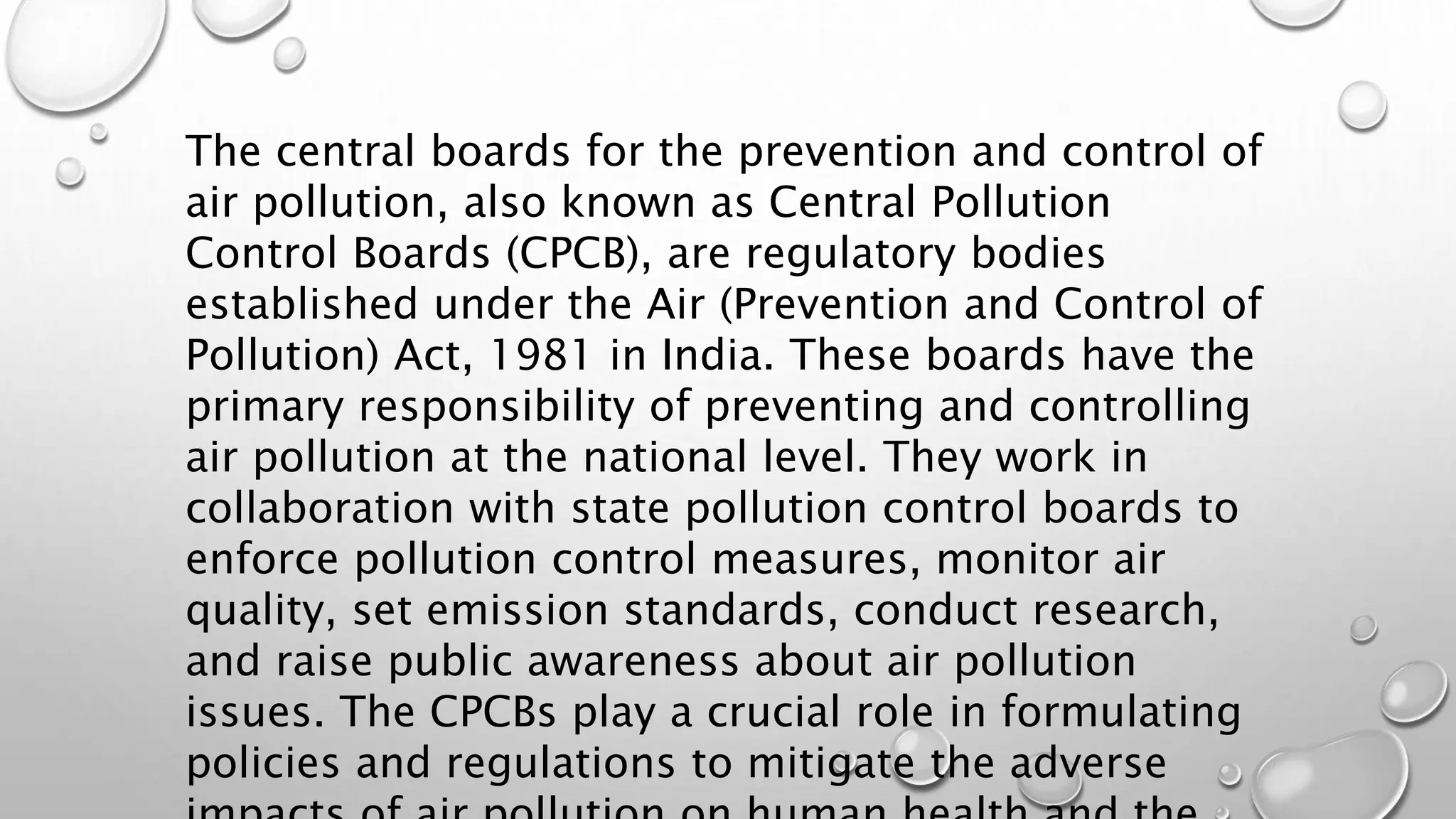 central board's powers and functions for air pollution | PPTX