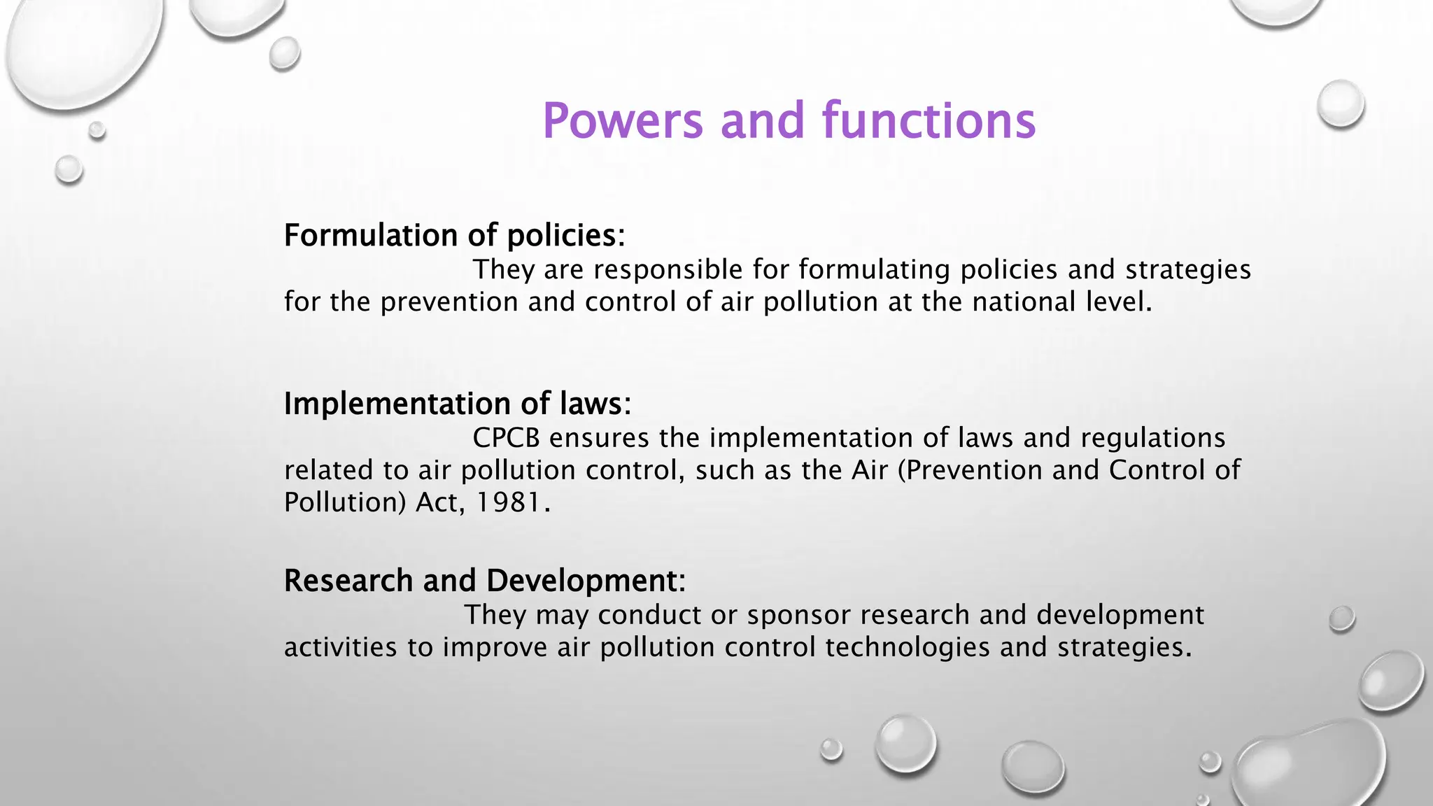 central board's powers and functions for air pollution | PPTX