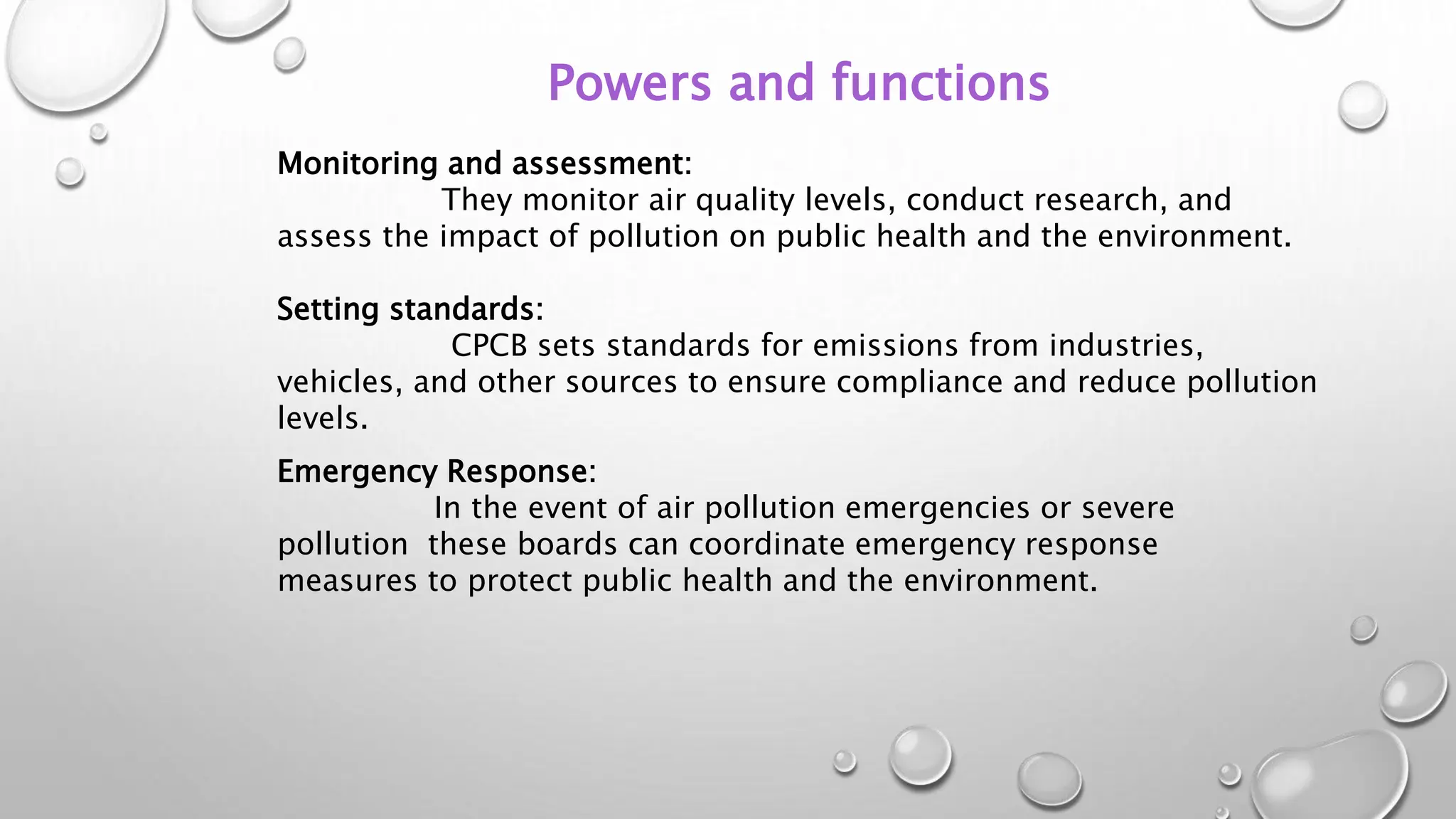 central board's powers and functions for air pollution | PPTX