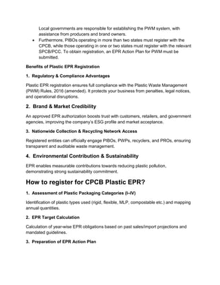 CPCB Plastic Waste Registration | plastic EPR certificate | PDF