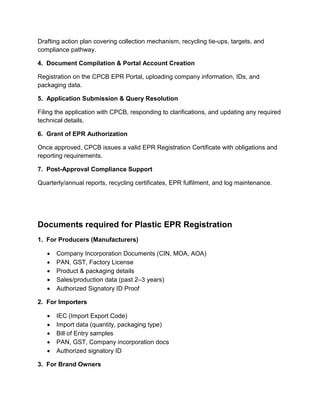 CPCB Plastic Waste Registration | plastic EPR certificate | PDF