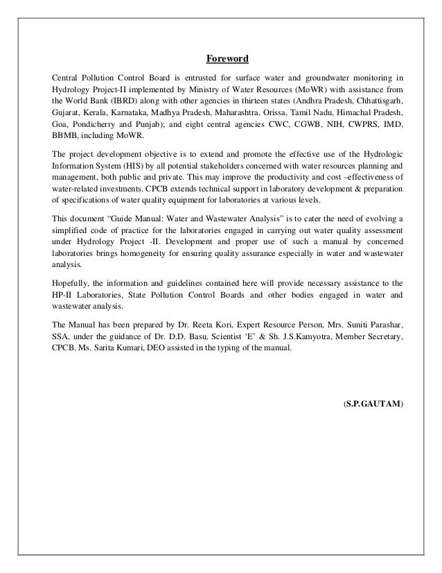 Water And Wastewater Analysis Manual