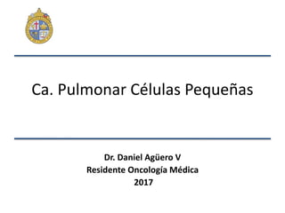 Ca. Pulmonar Células Pequeñas
Dr. Daniel Agüero V
Residente Oncología Médica
2017
 