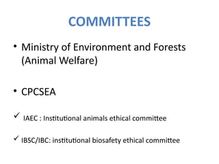 CPCSEA (Committee for the Purpose of Control and Supervision of ...