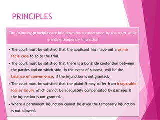 law relating to temporary injunction in india | PPT