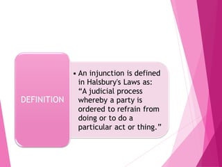 law relating to temporary injunction in india | PPT