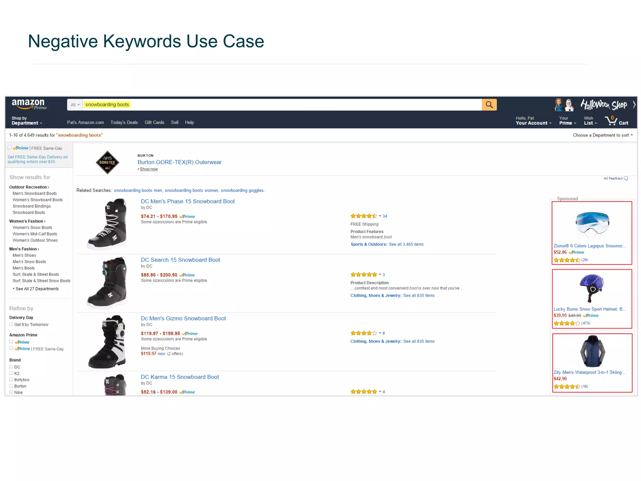 Negative Keywords Use Case
 