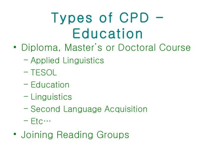 Continuing Professional Development for ESL Teachers