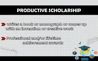 PRODUCTIVE SCHOLARSHIP
 