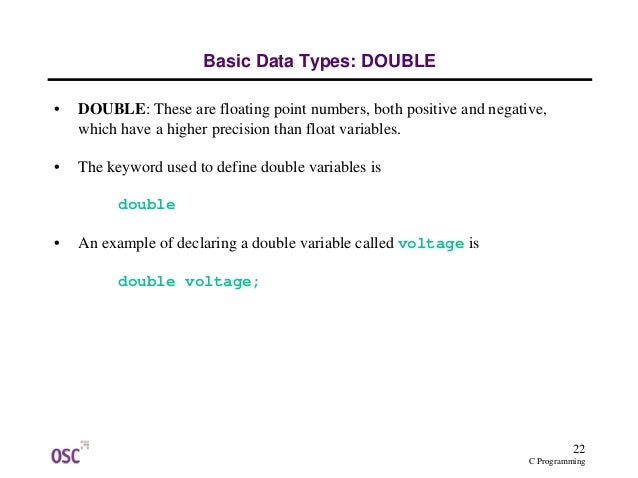 c programming format specifier for double