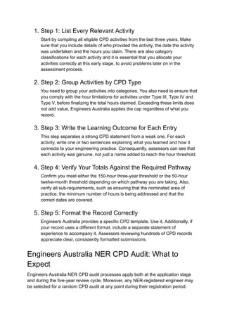 Comprehensive Guide to CPD Hour Pathways for Engineers Australia NER ...