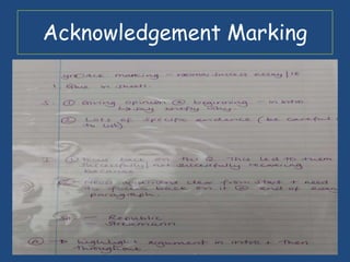 Acknowledgement Marking
 