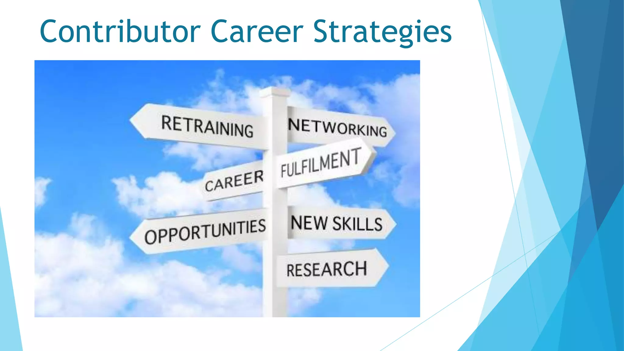 Contributor Career Strategies
 