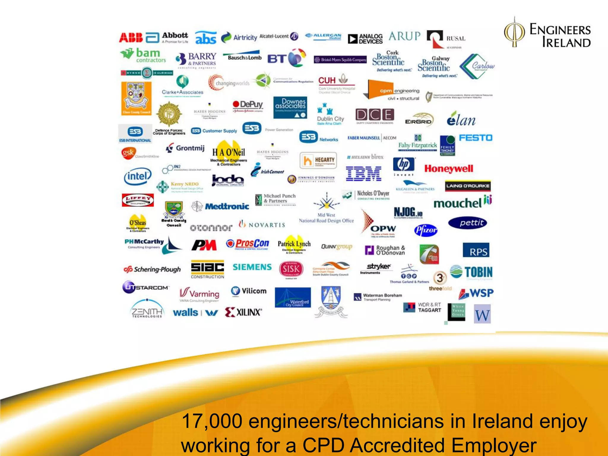 17,000 engineers/technicians in Ireland enjoy
working for a CPD Accredited Employer
 