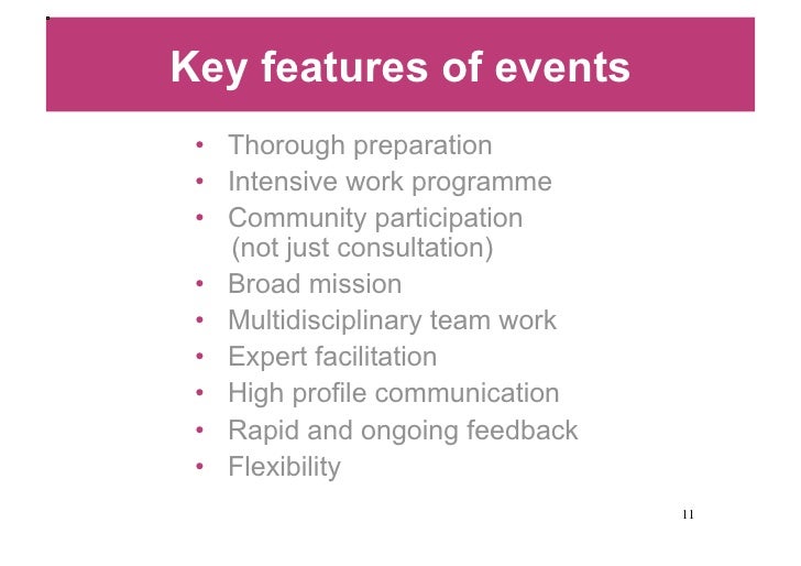 sample programme of events