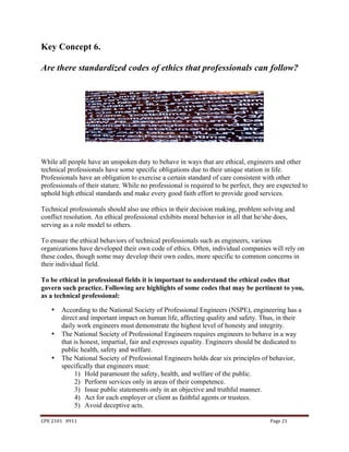 Cpe 2101 professional ethics 0911 | PDF