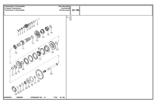 1000Z004045660N3E
[G] TDP
PTO
TDF
CPE650ADV E01 11/02(1)
25 190
Eixo Secundário
Countershaft
Eje Secundario
Transmissão 12 Velocidades
12 Speed Transmission
Transmision 12 Velocidades
25 190-
Menu Símbolos
 