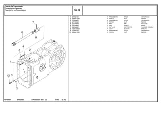 EH52Z002T0150001
1
2
3
4
5
6
7
8
9
10
377591X1
3589412M1
023494P1
377765X1
023495P1
020308P1
355342X1
1680189M1
023493P1
3589412M1
3
3
13
13
2
1
1
1
2
2
STUD ESPARRAGO
NUT TUERCA
STUD ESPARRAGO
NUT TUERCA
PIN PASADOR
SHAFT ARBOL
COTTER PIN PASADOR DOUBLE
SLEEVE MANCHA
STUD ESPARRAGO
NUT TUERCA
PRISIONEIRO
PORCA
PRISIONEIRO
PORCA
PINO
EIXO
CUPILHA
LUVA
PRISIONEIRO
PORCA
CPE650ADV E01 11/02(1)
30 10
Fixação Da Transmissão
Transmission Fastenes
Fixación De La Transmission
30 10-
Menu Símbolos
 