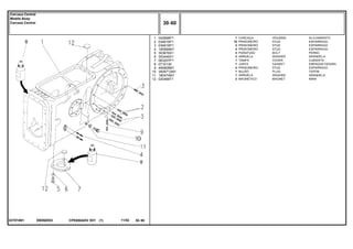 EB59Z053037074N1
1
2
3
4
5
6
7
8
9
10
11
12
042898P1
034616P1
034616P1
195569M1
353676X1
353446X1
063207P1
0710130
490808M1
3409712M1
180474M1
020468T1
1
18
2
4
3
3
1
1
4
1
1
3
HOUSING ALOJAMIENTO
STUD ESPARRAGO
STUD ESPARRAGO
STUD ESPARRAGO
BOLT PERNO
WASHER ARANDELA
COVER CUBIERTA
GASKET EMPAQUETADURA.
STUD ESPARRAGO
PLUG TAPON
WASHER ARANDELA
MAGNET IMAN
CARCAÇA
PRISIONEIRO
PRISIONEIRO
PRISIONEIRO
PARAFUSO
ARRUELA
TAMPA
JUNTA
PRISIONEIRO
BUJÃO
ARRUELA
MAGNÉTICO
CPE650ADV E01 11/02(1)
30 60
Carcaça Central
Middle Body
Carcaza Central
30 60-
Menu Símbolos
 