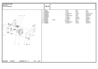 3/8x16
EC91Z0011868970M91
1
2
3
4
5
6
7
8
9
10
11
12
13
22042X
515963M3
1661240M91
366045X1
1661237M1
1868540M1
1661235M1
353434X1
353756X1
355566X1
834167M1
515962M1
515966M1
1
1
1
3
2
1
1
2
1
3
22
1
2
RING ARO
SHAFT ARBOL
PLATE PLATO
SPACER PIEZA DISTANCIA
BUSH CASQUILLO
GEAR ENGRANAJE
PLATE PLATO
WASHER ARANDELA
WASHER ARANDELA
NUT TUERCA
ROLLER RODILLO
GEAR ENGRANAJE
WASHER ARANDELA
ANEL
EIXO
PLACA
ESPAÇADOR
BUCHA
ENGRENAGEM
PLACA
ARRUELA
ARRUELA
PORCA
ROLETE
ENGRENAGEM
ARRUELA
CPE650ADV E01 11/02(1)
50 35
Trem De Engrenagens
Gear Train
Trem De Engrenajes
50 35-
Menu Símbolos
 