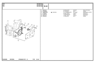 EE57Z002T0285009B
50-35 No
11
12
13
17
18
19
20
366045X1
516259M2
1868970M91
377690X1
515961M1
353213X1
357852X1
2
2
1
2
1
1
1
SPACER PIEZA DISTANCIA
BOLT PERNO
KIT, GEAR ENGRANAJES JUEGO
CIRCLIP CIRCULITO
GEAR ENGRANAJE
CIRCLIP CIRCULITO
BOLT PERNO
ESPAÇADOR
PARAFUSO
CJ. ENGRENAGEM
ANEL TRAVA
ENGRENAGEM
ANEL TRAVA
PARAFUSO
CPE650ADV E01 11/02(1)
50 40
540/1000 Rpm
540/1000 Rpm
540/1000 Rpm
Tdpi
Ipto
Tdfi
50 40-
Menu Símbolos
 