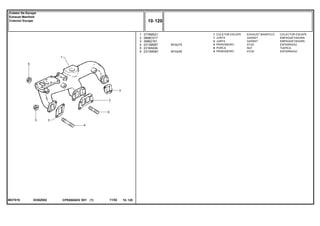M10x75
M10x55
0330Z002MOT519
1
2
3
4
5
6
3778M021
3688C017
36862191
2313M087
2318A634
2313M083
1
1
2
4
8
4
EXHAUST MANIFOLD COLECTOR ESCAPE
GASKET EMPAQUETADURA.
GASKET EMPAQUETADURA.
STUD ESPARRAGO
NUT TUERCA
STUD ESPARRAGO
COLETOR ESCAPE
JUNTA
JUNTA
PRISIONEIRO
PORCA
PRISIONEIRO
CPE650ADV E01 11/02(1)
10 120
Coletor De Escape
Exhaust Manifold
Colector Escape
10 120-
Menu Símbolos
 
