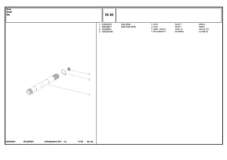 540 RPM
540/1000 RPM
EA20Z001028362N1
1
1
2
3
028363P2
046396P1
352699X1
1000251M1
1
1
1
1
SHAFT ARBOL
SHAFT ARBOL
CIRCLIP CIRCULITO
BEARING COJINETE
EIXO
EIXO
ANEL TRAVA
ROLAMENTO
CPE650ADV E01 11/02(1)
50 80
Eixo
Shaft
Eje
50 80-
Menu Símbolos
 