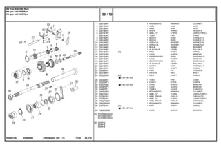 EH69Z005T0285013A
[A]
[B]
INTERMEDIÁRIO
INTERMEDIARY
INTERMEDIARIO
540RPM
540RPM
540RPM
50-190 No
50-125 No
50-120 No
1
2
3
5
6
7
8
9
10
11
12
13
14
15
16
17
18
19
20
21
22
23
24
26
27
28
29
30
31
32
33
34
35
36
39
40
026136R1
026137R1
026138R1
026140R1
026141R1
026143R1
026144R1
026145R1
026146R1
026147R1
026148R1
026149R1
026150R1
026151R1
026152R1
026153R1
026154R1
026155R1
026156R1
026157R1
023030R1
023195R1
023230N2
023234S1
023239P1
034218N2
027879P1
035678T1
195507M1
359103X1
377602X1
377832X1
1662726M1
1692582M1
038784N1
1868538M4
2
1
1
3
1
1
1
1
1
1
1
1
1
1
1
1
1
1
1
1
2
7
1
1
2
1
1
1
1
1
1
1
1
1
1
1
[A]
[B]
[A]
BEARING COJINETE
RING ARO
RING ARO
SPRING RESORTE
O RING JUNTA TORICA
PIPE CANO
BUSH CASQUILLO
BUSH CASQUILLO
WASHER ARANDELA
WASHER ARANDELA
SPRING RESORTE
LEVER PALANCA
SHAFT ARBOL
SLEEVE MANCHA
GEAR ENGRANAJE
SLEEVE MANCHA
GEAR ENGRANAJE
LEVER PALANCA
FORK HORQUILLA
SHAFT ARBOL
PIN PASADOR
BALL BOLA
SHAFT ARBOL
PIPE CANO
PLATE CHAPA
SLEEVE MANCHA
SLEEVE MANCHA
COVER CUBIERTA
BEARING COJINETE
O RING JUNTA TORICA
CIRCLIP CIRCULITO
O RING JUNTA TORICA
CIRCLIP CIRCULITO
BEARING COJINETE
SHAFT ARBOL
SLEEVE MANCHA
ROLAMENTO
ANEL
ANEL
MOLA
ANEL "O"
TUBO
BUCHA
BUCHA
ARRUELA
ARRUELA
MOLA
ALAVANCA
EIXO
LUVA
ENGRENAGEM
LUVA
ENGRENAGEM
ALAVANCA
GARFO
EIXO
PINO
ESFERA
EIXO
TUBO
CHAPA
LUVA
LUVA
TAMPA
ROLAMENTO
ANEL "O"
ANEL TRAVA
ANEL "O"
ANEL TRAVA
ROLAMENTO
EIXO
LUVA
CPE650ADV E01 11/02(1)
50 110
Kit Tdpi 540/1000 Rpm
Kit Ipto 540/1000 Rpm
Kit Ipto 540/1000 Rpm
50 110-
Menu Símbolos
 