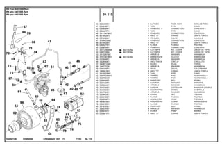 EH69Z008T0285013B
50-140 No
50-155 No
50-150 No
40
41
42
43
44
45
46
47
48
49
50
51
52
53
54
55
56
57
58
59
60
61
62
63
64
65
69
70
72
73
75
76
77
78
79
80
81
82
83
039485N1
039636P1
039606N1
039487P1
3411947M91
831452M1
023956N1
3145403M2
831452M1
039527S1
039605N1
3611290M94
039720N2
3613267M1
3701481M91
037656P1
352699X1
3409712M1
1440702X1
049100P1
195561M1
3610929M1
3697609M91
358720X91
038686P1
038430P1
339024X1
354048X1
354059X1
353756X1
355645X1
039479S1
039509P1
490803M1
039478S1
391979X1
339375X1
038479T1
035881P1
1
1
1
1
1
1
1
1
1
1
1
1
1
1
1
1
1
1
1
1
2
1
1
1
2
1
1
1
1
1
2
1
1
2
1
8
8
1
1
TUBE ASSY CONJ.DE TUBO
PIPE CANO
CONNECTION T CONEXION T
PIPE CANO
CONNECTION CONEXION
O RING JUNTA TORICA
VALVE VALVULA
CONNECTION CONEXION
O RING JUNTA TORICA
FLANGE PLETINA
CONNECTION CONEXION
KIT, COVER JUEGO DE TAPA
KIT, COVER JUEGO DE TAPA
WASHER ARANDELA
CLUTCH EMBRAGUE
WASHER ARANDELA
CIRCLIP CIRCULITO
PLUG TAPON
WASHER ARANDELA
DECAL CALCOMANIA
O RING JUNTA TORICA
PIPE CANO
PAD ALMOHADILLA
PAD ALMOHADILLA
BOLT PERNO
BRACKET SOPORTE
WASHER ARANDELA
COTTER PIN PASADOR DOUBLE
DOWEL CENTRAJE
WASHER ARANDELA
NUT TUERCA
FLANGE PLETINA
HOSE FLEXIBLE
CLAMP ABRAZADERA
FLANGE PLETINA
BOLT PERNO
WASHER ARANDELA
PUMP BOMBA
O RING JUNTA TORICA
CJ. TUBO
TUBO
CONEXÃO "T"
TUBO
CONEXÃO
ANEL "O"
VÁLVULA
CONEXÃO
ANEL "O"
FLANGE
CONEXÃO
CJ. TAMPA
CJ. TAMPA
ARRUELA
EMBREAGEM
ARRUELA
ANEL TRAVA
BUJÃO
ARRUELA
DECAL
ANEL "O"
TUBO
TAMPÃO
TAMPÃO
PARAFUSO
SUPORTE
ARRUELA
CUPILHA
CONTRAPINO
ARRUELA
PORCA
FLANGE
MANGUEIRA
BRAÇADEIRA
FLANGE
PARAFUSO
ARRUELA
BOMBA
ANEL "O"
CPE650ADV E01 11/02(1)
50 115
Kit Tdpi 540/1000 Rpm
Kit Ipto 540/1000 Rpm
Kit Ipto 540/1000 Rpm
50 115-
Menu Símbolos
 