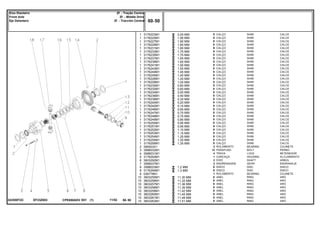 EF23Z003022559T2C
2,00 MM
1,95 MM
1,90 MM
1,85 MM
1,80 MM
1,75 MM
1,70 MM
1,65 MM
1,60 MM
1,55 MM
1,50 MM
1,45 MM
1,40 MM
1,20 MM
1,00 MM
0,80 MM
0,60 MM
0,50 MM
0,40 MM
0,30 MM
0,20 MM
0,10 MM
0,65 MM
0,70 MM
0,75 MM
0,85 MM
0,90 MM
0,95 MM
1,10 MM
1,15 MM
1,25 MM
1,30 MM
1,35 MM
1,2 MM
1,3 MM
11,30 MM
11,33 MM
11,36 MM
11,39 MM
11,42 MM
11,45 MM
11,48 MM
11,51 MM
1
1
1
1
1
1
1
1
1
1
1
1
1
1
1
1
1
1
1
1
1
1
1
1
1
1
1
1
1
1
1
1
1
2
3
4
5
6
7
8
8
9
10
10
10
10
10
10
10
10
3176223M1
3176225M1
3176227M1
3176229M1
3176231M1
3176233M1
3176235M1
3176237M1
3176239M1
3176241M1
3176243M1
3176244M1
3176245M1
3176226M1
3176228M1
3176230M1
3176232M1
3176234M1
3176236M1
3176238M1
3176240M1
3176242M1
3176246M1
3176247M1
3176248M1
3176249M1
3176250M1
3176251M1
3176252M1
3176253M1
3176254M1
3176255M1
3176256M1
390503X1
3588032M1
3588031M1
3176293M1
3603292M1
3588037M1
3588033M1
3176294M1
026778N1
3603255M1
3603256M1
3603257M1
3603258M1
3603259M1
3603260M1
3603261M1
3603262M1
X
X
X
X
X
X
X
X
X
X
X
X
X
X
X
X
X
X
X
X
X
X
X
X
X
X
X
X
X
X
X
X
X
2
12
4
1
2
2
X
X
1
X
X
X
X
X
X
X
X
SHIM CALCE
SHIM CALCE
SHIM CALCE
SHIM CALCE
SHIM CALCE
SHIM CALCE
SHIM CALCE
SHIM CALCE
SHIM CALCE
SHIM CALCE
SHIM CALCE
SHIM CALCE
SHIM CALCE
SHIM CALCE
SHIM CALCE
SHIM CALCE
SHIM CALCE
SHIM CALCE
SHIM CALCE
SHIM CALCE
SHIM CALCE
SHIM CALCE
SHIM CALCE
SHIM CALCE
SHIM CALCE
SHIM CALCE
SHIM CALCE
SHIM CALCE
SHIM CALCE
SHIM CALCE
SHIM CALCE
SHIM CALCE
SHIM CALCE
BEARING COJINETE
BOLT PERNO
LOCK RETENEDOR
HOUSING ALOJAMIENTO
SHAFT ARBOL
GEAR ENGRANAJE
DISC DISCO
DISC DISCO
BEARING COJINETE
RING ARO
RING ARO
RING ARO
RING ARO
RING ARO
RING ARO
RING ARO
RING ARO
CALÇO
CALÇO
CALÇO
CALÇO
CALÇO
CALÇO
CALÇO
CALÇO
CALÇO
CALÇO
CALÇO
CALÇO
CALÇO
CALÇO
CALÇO
CALÇO
CALÇO
CALÇO
CALÇO
CALÇO
CALÇO
CALÇO
CALÇO
CALÇO
CALÇO
CALÇO
CALÇO
CALÇO
CALÇO
CALÇO
CALÇO
CALÇO
CALÇO
ROLAMENTO
PARAFUSO
TRAVA
CARCAÇA
EIXO
ENGRENAGEM
DISCO
DISCO
ROLAMENTO
ANEL
ANEL
ANEL
ANEL
ANEL
ANEL
ANEL
ANELCPE650ADV E01 11/02(1)
60 50
Zf - Tração Central
Zf - Middle Drive
Zf - Tracción Central
Eixo Dianteiro
Front Axle
Eje Delantero
60 50-
Menu Símbolos
 
