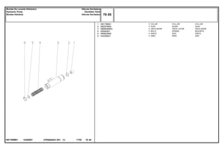 1435Z0011681790M91
1
2
3
4
5
6
1681786M1
1862576M2
1869826M93
180940M1
1869830M2
1442466X1
1
1
1
1
1
1
COLLAR COLLAR
GUIDE GUIA
OSCILLATOR OSCILADOR
SPRING RESORTE
DISC DISCO
RING ARO
COLAR
GUIA
OSCILADOR
MOLA
DISCO
ANEL
CPE650ADV E01 11/02(1)
70 95
Válvula Osciladora
Oscillator Valve
Valvula Osciladora
Bomba Do Levante Hidráulico
Hydraulic Pump
Bomba Hidralica
70 95-
Menu Símbolos
 