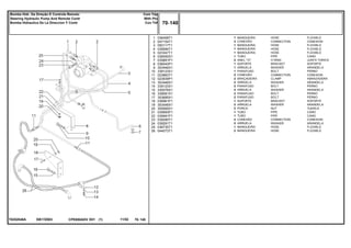 EB17Z003T0252048A
1
2
3
4
5
6
7
8
9
10
11
12
13
14
15
16
17
18
19
20
21
22
23
24
25
26
036458T1
047154T1
050117T1
039584T1
023347T1
036550S1
035881P1
036540P1
353446X1
339123X1
023883T1
023939P1
353446X1
339123X1
339376X1
339081X1
353685X1
036961P1
353446X1
355565X1
039993P1
039991P1
039290T1
039291T1
036730T1
044073T1
1
3
1
1
1
1
2
1
1
1
2
2
2
2
2
2
2
1
2
2
1
1
2
2
1
2
HOSE FLEXIBLE
CONNECTION CONEXION
HOSE FLEXIBLE
HOSE FLEXIBLE
HOSE FLEXIBLE
PIPE CANO
O RING JUNTA TORICA
BRACKET SOPORTE
WASHER ARANDELA
BOLT PERNO
CONNECTION CONEXION
CLAMP ABRAZADERA
WASHER ARANDELA
BOLT PERNO
WASHER ARANDELA
BOLT PERNO
BOLT PERNO
BRACKET SOPORTE
WASHER ARANDELA
NUT TUERCA
PIPE CANO
PIPE CANO
CONNECTION CONEXION
WASHER ARANDELA
HOSE FLEXIBLE
HOSE FLEXIBLE
MANGUEIRA
CONEXÃO
MANGUEIRA
MANGUEIRA
MANGUEIRA
TUBO
ANEL "O"
SUPORTE
ARRUELA
PARAFUSO
CONEXÃO
BRAÇADEIRA
ARRUELA
PARAFUSO
ARRUELA
PARAFUSO
PARAFUSO
SUPORTE
ARRUELA
PORCA
TUBO
TUBO
CONEXÃO
ARRUELA
MANGUEIRA
MANGUEIRA
CPE650ADV E01 11/02(1)
70 140
Com Tdp
With Pto
Con Tdf
Bomba Hidr. Da Direção E Controle Remoto
Steering Hydraulic Pump And Remote Contr
Bomba Hidraulica De La Direccion Y Contr
70 140-
Menu Símbolos
 