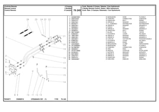 EG69Z012T0254071
1
2
3
4
5
6
7
8
9
10
11
12
13
14
15
16
17
18
19
20
21
22
23
24
25
26
3409857M91
358743X91
339761X1
339374X1
063092T1
355618X1
355565X1
353446X1
353683X1
2801324M1
039644S1
196010M1
355618X1
354048X1
039643S1
035972P1
3225356M1
3412088M91
3412687M1
390948X1
3410413M92
027653S1
829185M1
339374X1
339761X1
3585948M1
2
4
3
3
1
6
3
3
3
1
1
X
2
2
1
2
2
2
4
8
4
1
3
2
2
2
HOSE FLEXIBLE
CONNECTION CONEXION
BOLT PERNO
WASHER ARANDELA
DISTRIBUTOR DISTRIBUIDOR
WASHER ARANDELA
NUT TUERCA
WASHER ARANDELA
BOLT PERNO
PLUG TAPON
LEVER PALANCA
WASHER ARANDELA
WASHER ARANDELA
COTTER PIN PASADOR DOUBLE
LEVER PALANCA
KNOB POMO
CLAMP ABRAZADERA
HOSE FLEXIBLE
CONNECTION CONEXION
RING ARO
COUPLER ACOPLADOR
BRACKET SOPORTE
WASHER ARANDELA
WASHER ARANDELA
BOLT PERNO
EMBLEM EMBLEMA
MANGUEIRA
CONEXÃO
PARAFUSO
ARRUELA
CJ. COMANDO
ARRUELA
PORCA
ARRUELA
PARAFUSO
BUJÃO
ALAVANCA
ARRUELA
ARRUELA
CUPILHA
ALAVANCA
MANÍPULO
BRAÇADEIRA
MANGUEIRA
CONEXÃO
ANEL
ENGATE
SUPORTE
ARRUELA
ARRUELA
PARAFUSO
EMBLEMA
CPE650ADV E01 11/02(1)
Contr. Remoto 2 Corpos, Detente / Com Hydrotronic
2 Boddy Remote Control, Detain / With Hydrotronic
Contr. Rem. 2 Cuerpos, Detenedor / Con Hydrotronic70 245
2 Corpos
2 Boddys
2 Cuerpos
Controle Remoto
Remote Control
Control Remoto
70 245-
Menu Símbolos
 
