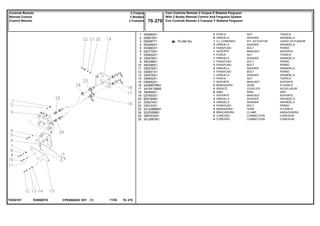 EG69Z018T0254101
70-360 No
1
2
3
4
5
6
7
8
9
10
11
12
13
14
15
16
17
18
19
20
21
22
23
24
25
26
355565X1
355618X1
036487T1
353446X1
353683X1
063775S1
339402X1
339376X1
390398X1
390398X1
339376X1
339451X1
339376X1
339402X1
036592S1
3409857M91
3410413M92
390948X1
027653S1
829185M1
339374X1
339123X1
3412088M91
3225356M1
358743X91
3412687M1
3
6
1
3
3
1
1
1
1
3
3
1
1
1
1
2
4
8
1
3
3
3
2
2
4
4
NUT TUERCA
WASHER ARANDELA
KIT, ACTUATOR JUEGO ACTUADOR
WASHER ARANDELA
BOLT PERNO
BRACKET SOPORTE
NUT TUERCA
WASHER ARANDELA
BOLT PERNO
BOLT PERNO
WASHER ARANDELA
BOLT PERNO
WASHER ARANDELA
NUT TUERCA
BRACKET SOPORTE
HOSE FLEXIBLE
COUPLER ACOPLADOR
RING ARO
BRACKET SOPORTE
WASHER ARANDELA
WASHER ARANDELA
BOLT PERNO
HOSE FLEXIBLE
CLAMP ABRAZADERA
CONNECTION CONEXION
CONNECTION CONEXION
PORCA
ARRUELA
CJ. COMANDO
ARRUELA
PARAFUSO
SUPORTE
PORCA
ARRUELA
PARAFUSO
PARAFUSO
ARRUELA
PARAFUSO
ARRUELA
PORCA
SUPORTE
MANGUEIRA
ENGATE
ANEL
SUPORTE
ARRUELA
ARRUELA
PARAFUSO
MANGUEIRA
BRAÇADEIRA
CONEXÃO
CONEXÃO
CPE650ADV E01 11/02(1)
Com Controle Remoto 2 Corpos E Sistema Ferguson
With 2 Boddy Remote Control And Ferguson System
Con Controle Remoto 2 Cuerpos Y Sistema Ferguson70 270
2 Corpos
2 Boddys
2 Cuerpos
Controle Remoto
Remote Control
Control Remoto
70 270-
Menu Símbolos
 