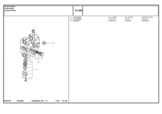 EI70Z002020541R1
1
2
3
3176424M91
3176427M91
033530R1
1
1
3
KIT, COVER JUEGO DE TAPA
VALVE VALVULA
WASHER ARANDELA
CJ. TAMPA
VÁLVULA
ARRUELA
CPE650ADV E01 11/02(1)
70 385
Corpo Central
Centre Body
Cuerpo Central
70 385-
Menu Símbolos
 