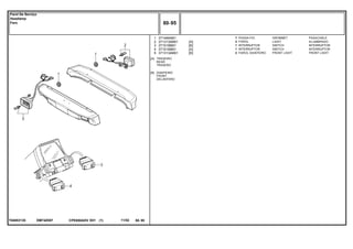 EM74Z007T04853135
[A]
[B]
TRASEIRO
REAR
TRASERO
DIANTEIRO
FRONT
DELANTERO
1
2
3
4
5
3714694M1
3713130M91
3715188M1
3715189M1
3713134M91
7
2
1
1
2
[A]
[B]
[A]
[B]
GROMMET PASACABLE
LIGHT ALUMBRADO
SWITCH INTERRUPTOR
SWITCH INTERRUPTOR
FRONT LIGHT FRONT LIGHT
PASSA-FIO
FAROL
INTERRUPTOR
INTERRUPTOR
FAROL DIANTEIRO
CPE650ADV E01 11/02(1)
80 95
Farol De Serviço
Headlamp
Faro
80 95-
Menu Símbolos
 