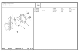 M10x20
E027Z003MOT522
1
2
3
4
5
3753V018
3687H005
2314H032
2314J002
70650119
1
1
5
1
1
PLATE PLATO
GASKET EMPAQUETADURA.
BOLT PERNO
BOLT PERNO
PLUG TAPON
PLACA
JUNTA
PARAFUSO
PARAFUSO
BUJÃO
CPE650ADV E01 11/02(1)
10 210
Tampa Da Tomada De Potência
Power Take Off Cover
Tapa De La Toma De Potencia
10 210-
Menu Símbolos
 