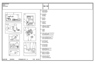 EA81Z043T0248139B
[A]
[B]
[C]
[D]
[E]
[F]
[G]
[H]
[J]
[K]
[L]
[M]
[N]
PORTUGUÊS
PORTUGUESE
PORTUGUÉS
ESPANHOL
SPANISH
ESPAÑOL
INGLÊS
ENGLISH
INGLES
FRANCÊS
FRENCH
FRANCES
PAINEL DE COMANDO
COMMAND PANEL
PANEL DE MANDO
PAINEL
PANEL
PANEL
PARÁ-LAMA LADO ESQUERDO
LEFT MUDGUARD
GUARDABARROS ISQUIERDO
VISTA SUPERIOR DO CAPUZ
HOOD SUPERIOR VIEW
VISTA SUPERIOR DO CAPO
FILTRO DE AR
AIR CLEANER
FILTRO DE AIRE
TDPI 540/1000
IPTO 540/1000
TDFI 540/1000
AMACIAMENTO MOTOR
ENGINE (RUN IN)
AMACIAMENTO MOTOR
MODELO E SÉRIE
MODEL AND SERIAL
MODELO Y SERIE
CHAVE DE PARTIDA
STARTER SWITCH
LLAVE DE ARRANQUE
CPE650ADV E01 11/02(1)
100 130
Decalcomania
Decal
Calcomania
100 130-
Menu Símbolos
 