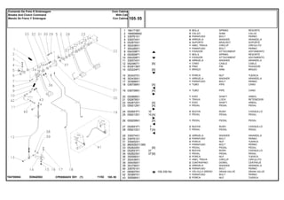 ED64Z002T04700004
105-330 No
1
2
3
4
5
6
7
8
9
10
11
12
13
14
15
16
17
18
19
20
21
22
23
24
25
26
27
28
29
30
31
32
33
34
35
36
37
38
39
40
41
42
43
184171M1
1669096M2
339761X1
339374X1
052875S1
352438X1
354269X1
054308P1
052909P1
054309P1
339374X1
052480T1
832813M1
020224P1
353437X1
353439X1
353888X1
036706N1
036709N1
052868S1
052878S1
052872S1
059212N1
052691P1
059213S1
059209N1
052691P1
059210S1
339374X1
339761X1
339402X1
880009311395
052822N1
052691P1
052823S1
355566X1
352438X1
354059X1
353756X1
339761X1
065607N1
353897X1
355566X1
3
4
6
6
2
1
1
1
1
1
8
1
2
1
1
1
1
1
1
1
1
1
1
2
1
1
2
1
2
2
2
1
1
2
1
2
1
2
2
8
1
1
2
10
10
7
7
37
37
[B]
[B]
[A]
[A]
[A]
[A]
[A]
[A]
[A]
[B]
[B]
SPRING RESORTE
SHIM CALCE
BOLT PERNO
WASHER ARANDELA
BRACKET SOPORTE
CIRCLIP CIRCULITO
BOLT PERNO
ATTACHMENT ADITAMENTO
SPRING RESORTE
ATTACHMENT ADITAMENTO
WASHER ARANDELA
CABLE CABLE
PIN PASADOR
ARM BRAZO
NUT TUERCA
WASHER ARANDELA
BOLT PERNO
PIPE CANO
PIPE CANO
SHAFT ARBOL
LOCK RETENEDOR
SHAFT ARBOL
PEDAL PEDAL
BUSH CASQUILLO
PEDAL PEDAL
PEDAL PEDAL
BUSH CASQUILLO
PEDAL PEDAL
WASHER ARANDELA
BOLT PERNO
NUT TUERCA
BOLT PERNO
PEDAL PEDAL
BUSH CASQUILLO
PEDAL PEDAL
NUT TUERCA
CIRCLIP CIRCULITO
DOWEL CENTRAJE
WASHER ARANDELA
BOLT PERNO
DRAIN VALVE DRAIN VALVE
BOLT PERNO
NUT TUERCA
MOLA
CALÇO
PARAFUSO
ARRUELA
SUPORTE
ANEL TRAVA
PARAFUSO
FIXADOR
MOLA
FIXADOR
ARRUELA
CABO
PINO
BRAÇO
PORCA
ARRUELA
PARAFUSO
TUBO
TUBO
EIXO
TRAVA
EIXO
PEDAL
BUCHA
PEDAL
PEDAL
BUCHA
PEDAL
ARRUELA
PARAFUSO
PORCA
PARAFUSO
PEDAL
BUCHA
PEDAL
PORCA
ANEL TRAVA
CONTRAPINO
ARRUELA
PARAFUSO
VÁLVULA DRENO
PARAFUSO
PORCACPE650ADV E01 11/02(1)
105 55
Com Cabina
With Cab
Con Cabina
Comando De Freio E Embreagem
Breake And Clutch Command
Mando De Freno Y Embrague
105 55-
Menu Símbolos
 