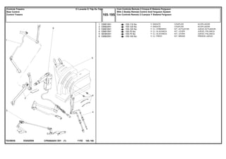 EG84Z005T0239036
105-115 No
105-125 No
105-120 No
105-70 No
105-75 No
105-145 No
1
2
3
4
5
6
036814N1
036820N1
036816N1
036815N1
063853N1
036822N1
1
1
1
1
1
1
COUPLER ACOPLADOR
COUPLER ACOPLADOR
KIT, ACTUATOR JUEGO ACTUADOR
KIT, LEVER JUEGO, PALANCA
KIT, LEVER JUEGO, PALANCA
KIT, BRAKE FRENOS JUEGO
ENGATE
ENGATE
CJ. COMANDO
CJ. ALAVANCA
CJ. ALAVANCA
CJ. FREIO
CPE650ADV E01 11/02(1)
Com Controle Remoto 2 Corpos E Sistema Ferguson
With 2 Boddy Remote Control And Ferguson System
Con Controle Remoto 2 Cuerpos Y Sistema Ferguson105 195
C/ Levante C/ Tdp Ou TdpiControle Traseiro
Rear Control
Control Trasero
105 195-
Menu Símbolos
 