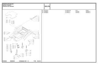 EB26Z049T0230038
48
49
50
391375X1
339369X1
353758X1
4
4
4
BOLT PERNO
WASHER ARANDELA
WASHER ARANDELA
PARAFUSO
ARRUELA
ARRUELA
CPE650ADV E01 11/02(1)
105 270
Plataforma Do Operador
Operator Plataform
Plataforma Del Operador
105 270-
Menu Símbolos
 
