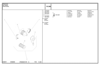 EH09Z005054993T1
[A]
[B]
INTERNO
INNER
INTERNO
EXTERNO
OUTER
EXTERNO
055128R1
1
2
3
4
5
6
7
055132R1
055128R1
055131R1
055130R1
055129R1
055126R1
1
1
1
1
1
1
1
2
2
2
[A]
[B]
BRACKET SOPORTE
KIT, FILTER JUEGO FILTRO
COVER CUBIERTA
ELEMENT ELEMENTO
KIT, FILTER JUEGO FILTRO
ELEMENT ELEMENTO
VALVE VALVULA
SUPORTE
CJ. FILTRO
TAMPA
ELEMENTO
CJ. FILTRO
ELEMENTO
VÁLVULA
CPE650ADV E01 11/02(1)
10 260
Filtro De Ar
Air Cleaner
Filtro De Aire
10 260-
Menu Símbolos
 