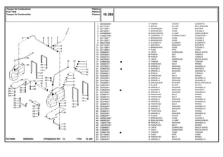 EB00Z004T0219009
1
2
3
4
5
6
7
8
9
10
11
12
13
14
15
16
17
18
19
21
22
23
24
25
26
27
28
29
30
31
32
33
34
35
37
38
39
40
41
42
43
44
45
46
47
48
49
50
51
52
2803202M1
021131S1
021134P1
027403P1
3408858M1
3148077M1
021104P1
021120P1
980574M3
027123S1
021106P1
021166N1
039850S1
353430X1
353431X1
040254S1
038642N2
353691X1
353756X1
039603S2
353434X1
355566X1
354648X1
353439X1
353758X1
036269P1
043612P1
353434X1
039830S2
353756X1
353691X1
353691X1
353434X1
353756X1
353691X1
353434X1
353756X1
353691X1
353434X1
039624P1
3585614M1
490802M1
1480517M1
1481691M1
039848S1
039849S1
038641N2
021164N1
339761X1
339024X1
1
1
1
1
6
1
1
1
1
1
1
1
1
8
8
1
1
2
2
1
2
4
2
2
2
2
1
2
1
2
2
2
2
2
2
2
2
2
2
1
1
2
6
3
1
1
1
1
3
3
COVER CUBIERTA
FILLER RELLENADOR
FOAM ESPUMA
HOSE FLEXIBLE
CLAMP ABRAZADERA
CONNECTION T CONEXION T
HOSE FLEXIBLE
HOSE FLEXIBLE
ELEMENT ELEMENTO
BRACKET SOPORTE
HOSE FLEXIBLE
PIPE CANO
SURROUND ENVOLVENTE
NUT TUERCA
NUT TUERCA
SURROUND ENVOLVENTE
TANK TANQUE
BOLT PERNO
WASHER ARANDELA
BRACKET SOPORTE
WASHER ARANDELA
NUT TUERCA
BOLT PERNO
WASHER ARANDELA
WASHER ARANDELA
SPACER PIEZA DISTANCIA
PLATE PLATO
WASHER ARANDELA
BRACKET SOPORTE
WASHER ARANDELA
BOLT PERNO
BOLT PERNO
WASHER ARANDELA
WASHER ARANDELA
BOLT PERNO
WASHER ARANDELA
WASHER ARANDELA
BOLT PERNO
WASHER ARANDELA
PLATE PLATO
HOSE FLEXIBLE
CLAMP ABRAZADERA
WASHER ARANDELA
BOLT PERNO
SURROUND ENVOLVENTE
SURROUND ENVOLVENTE
TANK TANQUE
PIPE CANO
BOLT PERNO
WASHER ARANDELA
TAMPA
BOCAL
GUARNIÇÃO
MANGUEIRA
BRAÇADEIRA
CONEXÃO "T"
MANGUEIRA
MANGUEIRA
ELEMENTO
SUPORTE
MANGUEIRA
TUBO
CINTA
PORCA
PORCA
CINTA
TANQUE
PARAFUSO
ARRUELA
SUPORTE
ARRUELA
PORCA
PARAFUSO
ARRUELA
ARRUELA
ESPAÇADOR
PLACA
ARRUELA
SUPORTE
ARRUELA
PARAFUSO
PARAFUSO
ARRUELA
ARRUELA
PARAFUSO
ARRUELA
ARRUELA
PARAFUSO
ARRUELA
PLACA
MANGUEIRA
BRAÇADEIRA
ARRUELA
PARAFUSO
CINTA
CINTA
TANQUE
TUBO
PARAFUSO
ARRUELACPE650ADV E01 11/02(1)
10 285
Plástico
Plástico
Plástico
Tanque De Combustível
Fuel Tank
Tanque De Combustible
10 285-
Menu Símbolos
 