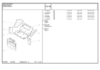 EL01Z006T0357006B
[A]
[B]
[C]
TÉRMICO
THERMIC
TÉRMICO
PÁRA-LAMA
MUDGUARD
GUARDABARROS
TRASEIRO
REAR
TRASERO
1
2
3
4
5
6
3713897M6
3713884M93
052619P1
053149N2
3713896M5
3713898M5
1
1
1
1
1
1
[B]
[B]
[C]
[A]
[B]
[C]
INSULATOR PROD.AISLANTE
INSULATOR PROD.AISLANTE
INSULATOR PROD.AISLANTE
INSULATOR PROD.AISLANTE
INSULATOR PROD.AISLANTE
INSULATOR PROD.AISLANTE
ISOLANTE
ISOLANTE
ISOLANTE
ISOLANTE
ISOLANTE
ISOLANTE
CPE650ADV E01 11/02(1)
110 150
Conjunto De Vedação
Sealing Assembly
Conjunto Vedacción
110 150-
Menu Símbolos
 