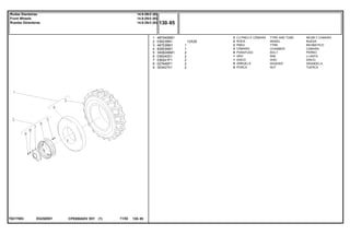 12X28
EG25Z001T0217003
1
2
3
4
5
6
7
8
9
487540M91
036239N1
487539M1
828539M1
3408246M1
036240S1
036241P1
027646P1
353427X1
2
2
2
2
8
1
1
8
8
1
1
2
2
2
2
2
TYRE AND TUBE NEUM.Y.CAMARA
WHEEL RUEDA
TYRE NEUMATICO
CHAMBER CAMARA
BOLT PERNO
RIM LLANTA
DISC DISCO
WASHER ARANDELA
NUT TUERCA
CJ.PNEU E CÂMARA
RODA
PNEU
CÂMARA
PARAFUSO
ARO
DISCO
ARRUELA
PORCA
CPE650ADV E01 11/02(1)
130 85
14.9-28r2 (6l)
14.9-28r2 (6l)
14.9-28r2 (6l)
Rodas Dianteiras
Front Wheels
Ruedas Delanteras
130 85-
Menu Símbolos
 
