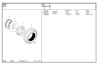 20,8R38R18L
W18LX38
20,8X38R1
EJ57Z001T0289071
1
2
3
4
5
021722P1
3587025M1
035751S1
3587030M1
3585822M1
40
1
1
1
2
BOLT PERNO
TYRE NEUMATICO
RIM LLANTA
CHAMBER CAMARA
SPACER PIEZA DISTANCIA
PARAFUSO
PNEU
ARO
CÂMARA
ESPAÇADOR
CPE650ADV E01 11/02(1)
130 110
Dupla
Dual
Doble
Rodagem
Wheels
Ruedas
130 110-
Menu Símbolos
 