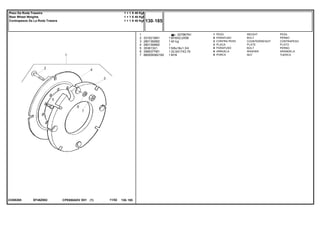 M16X2,0X58
40 kg
5/8x18x1.3/4
33.5X17X3.75
M16
EF48Z00223308265
027967N11
2
3
4
5
6
7
3315210M1
2801392M2
2801394M2
353613X1
3585377M1
880009362160
1
8
2
2
8
8
8
1
1
1
1
1
1
WEIGHT PESA
BOLT PERNO
COUNTERWEIGHT CONTRAPESO
PLATE PLATO
BOLT PERNO
WASHER ARANDELA
NUT TUERCA
PESO
PARAFUSO
CONTRA PESO
PLACA
PARAFUSO
ARRUELA
PORCA
CPE650ADV E01 11/02(1)
130 185
1 + 1 X 40 Kgf
1 + 1 X 40 Kgf
1 + 1 X 40 Kgf
Peso Da Roda Traseira
Rear Wheel Weights
Contrapesos De La Roda Trasera
130 185-
Menu Símbolos
 
